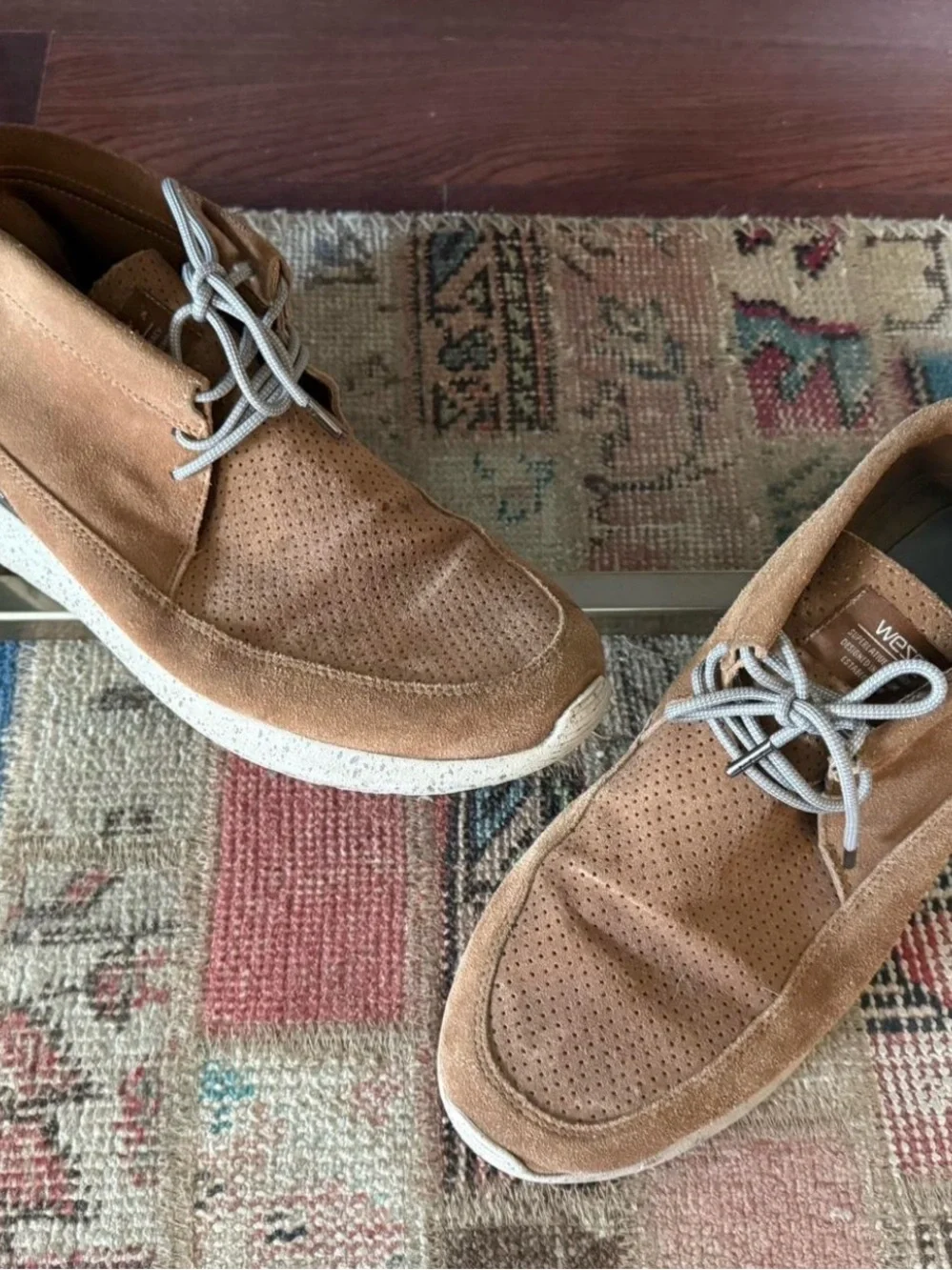 Wesc Men's Brown Suede Chukka Boots with Light Gray Laces